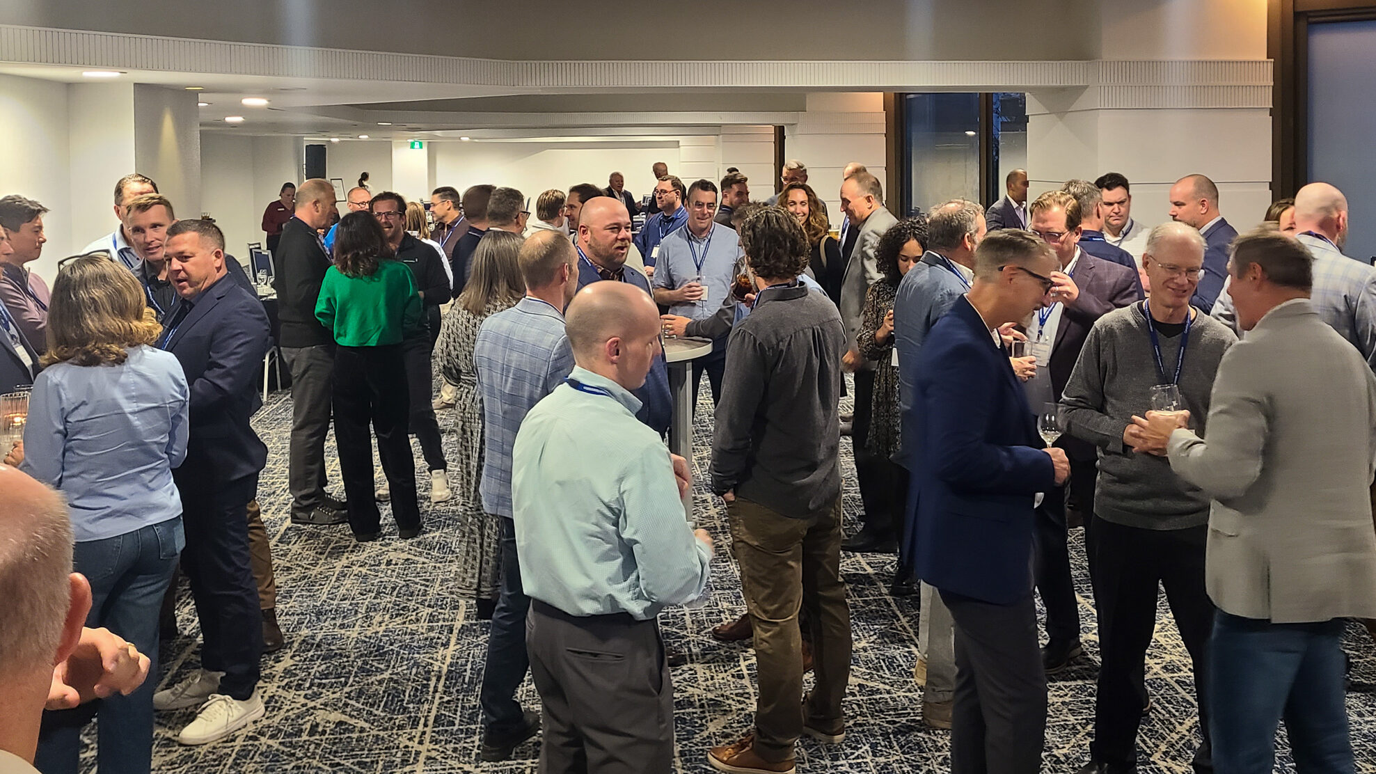 Attendees from CCPPA and CPCI gather during a networking reception at the 2025 Fall Meetings in Montreal, connecting and discussing developments in Canada’s precast concrete and infrastructure industry.